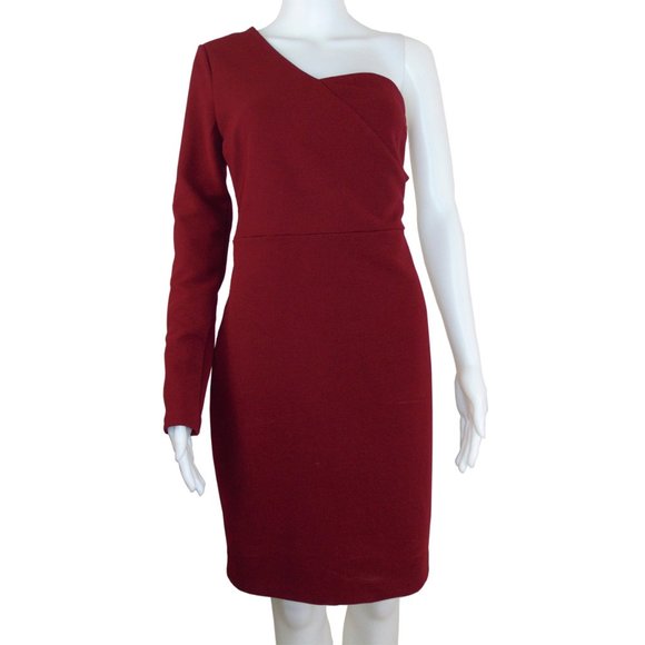 NWT Dynamite Maroon One Sleeve Dress Size M - Picture 1 of 3